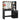 CharmyDecor black makeup vanity against a white background, showing the lighted mirror, open knee space, and cabinet.