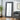 charmydecor black mango wood floor mirror styled beside gray accent chair in living room