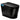 CharmyDecor black smart toilet on a white background with closed lid, temperature display, and blue side accent.