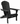 Charmydecor black solid wood folding Adirondack chair with embossed wood grain angled view