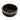 CharmyDecor black vessel sink on a white background with its round bowl, scalloped base, and drain opening visible