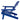 Charmydecor blue acacia wood Adirondack chair side view with sloped seat and folding frame