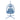 Blue hanging egg chair with cushions on a white background