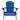 Charmydecor blue outdoor folding Adirondack chair front view with slatted back and wide arms