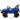 Blue toy truck with black accents on a white background