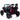 Black toy off-road vehicle with red accents on a white background