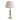 CharmyDecor brass crystal table lamp with linen pleated shade on white background