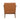 Charmydecor brown faux leather accent chair back view with tailored upholstery and brown rubberwood frame