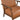 Charmydecor brown faux leather accent chair close up of solid wood arms and upholstery