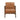Charmydecor brown faux leather accent chair front view with cushioned seat and wood arms