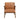 Charmydecor brown faux leather accent chair front view with padded seat back and solid wood arms