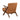 Charmydecor brown faux leather accent chair rear view showing upholstered back and solid wood frame