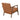 Charmydecor brown faux leather accent chair rear view showing wood frame and upholstered back