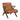 Charmydecor brown faux leather accent chair with solid rubberwood frame and mid-century modern design