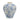 Ceramic vase with blue floral pattern on a white background
