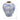 Ceramic vase with blue floral patterns on a white background, featuring dimensions.