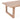 charmydecor close up of acacia wood outdoor coffee table with natural brown wash finish and slat tabletop