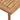 Charmydecor close up of acacia wood patio table corner showing beveled edge and slatted tabletop detail
