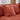 charmydecor close up of orange chenille throw pillow and cushion back on modular sofa