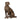 Bronze statue of a sitting cheetah on a white background