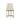 Front view of CharmyDecor counter height stool metal frame Parsons style chair in beige upholstered fabric on white background