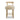 Wooden counter stool with a fluffy beige seat on a white background