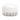 Charmydecor fabric round ottoman in almond white chenille with fringe trim