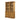 Charmydecor farmhouse acacia wood bookcase with 4 door storage cabinet front view in natural wood finish