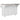 Charmydecor farmhouse kitchen island back view with expanded drop leaf tabletop and concealed wheels