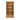 Charmydecor farmhouse solid acacia wood bookcase with open shelves and woven storage baskets front view