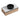 CharmyDecor floating bathroom vanity viewed from above, showing the white top and round black basin