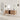CharmyDecor floating double sink bathroom vanity angled room view highlighting rounded corners and central shelving.