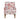 Charmydecor floral accent chair front view with red and white botanical fabric upholstered arms nailhead trim and solid wood legs