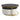 Round coffee table with black marble top and white ribbed base on a white background