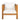charmydecor front product view of acacia wood patio club chair with thick beige cushion and pillow