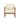 charmydecor front view brown wash acacia wood patio club chair with cream cushion on white background