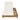 Charmydecor front view of acacia wood outdoor chaise lounge with beige padded headrest cushion