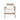 charmydecor front view of light brown acacia wood patio club chair with cream seat and back cushions