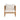 charmydecor front view of outdoor club chair with teak look acacia wood frame and cream cushions