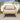 Charmydecor front view of wide outdoor acacia wood patio club chair with beige seat cushion and back pillow