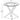 Charmydecor glass top side table dimension drawing showing 23.5 inch round top and 22 inch height