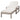 Charmydecor gray acacia wood chaise lounge with integrated armrests and beige outdoor cushion