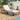 Charmydecor gray acacia wood outdoor chaise lounge with beige cushion beside a backyard pool