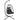 Charmydecor gray wicker outdoor egg hanging chair with black cushion and freestanding steel stand on white background