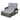 Outdoor lounge chair with gray cushions and a small table on a white background