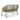 Charmydecor green woven outdoor loveseat with black iron frame rear view