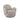 charmydecor grey upholstered swivel accent chair front angled view