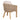 charmydecor Grotta outdoor dining chair rear view showing curved beige rope back and teak finish acacia wood legs