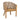 charmydecor Grotta patio dining chair without cushions showing slatted acacia wood seat base and beige rope back