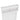 White wooden shelf with a slatted design on a white background